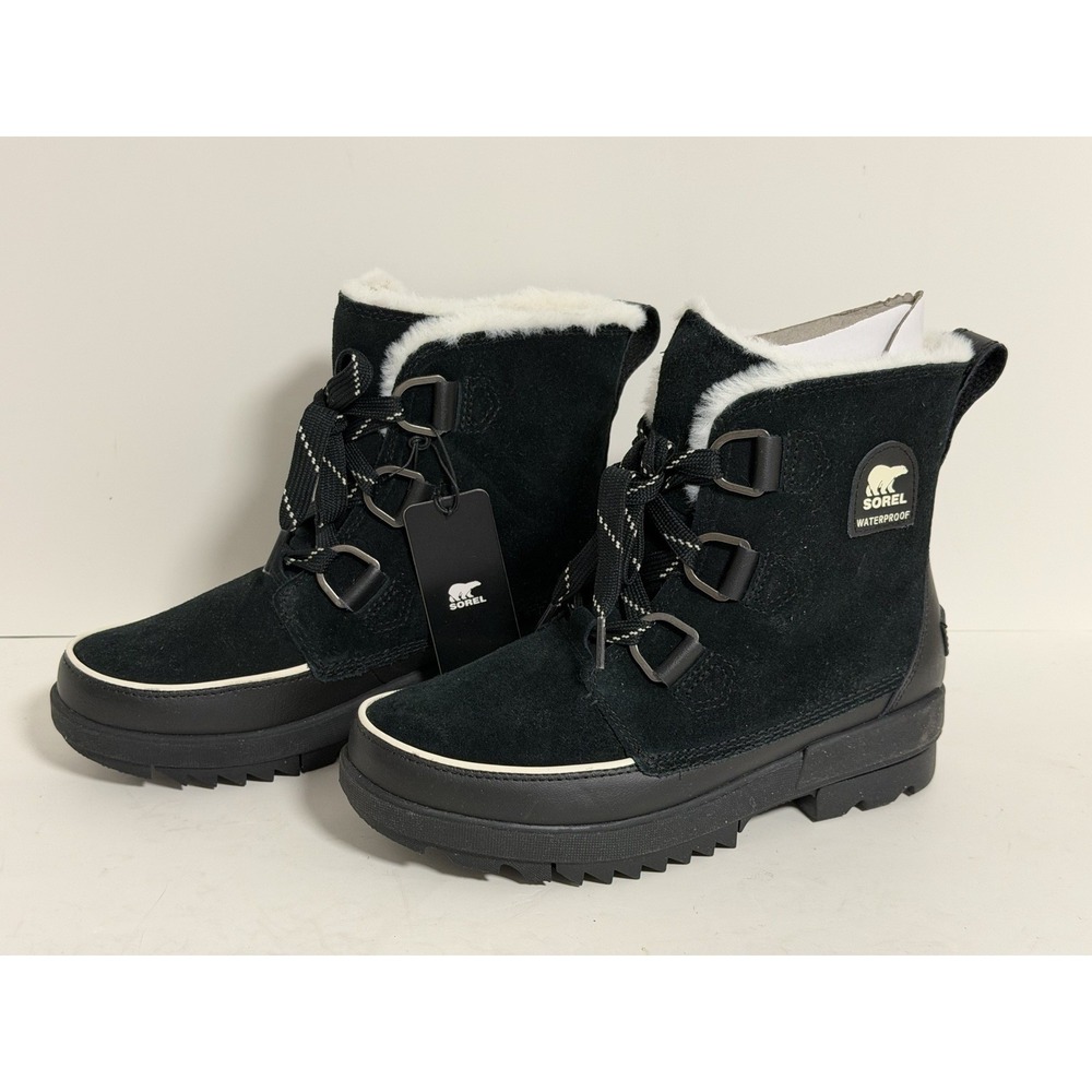 Sorel Women's Tivoli IV waterproof boots, Black Suede, Size US 8